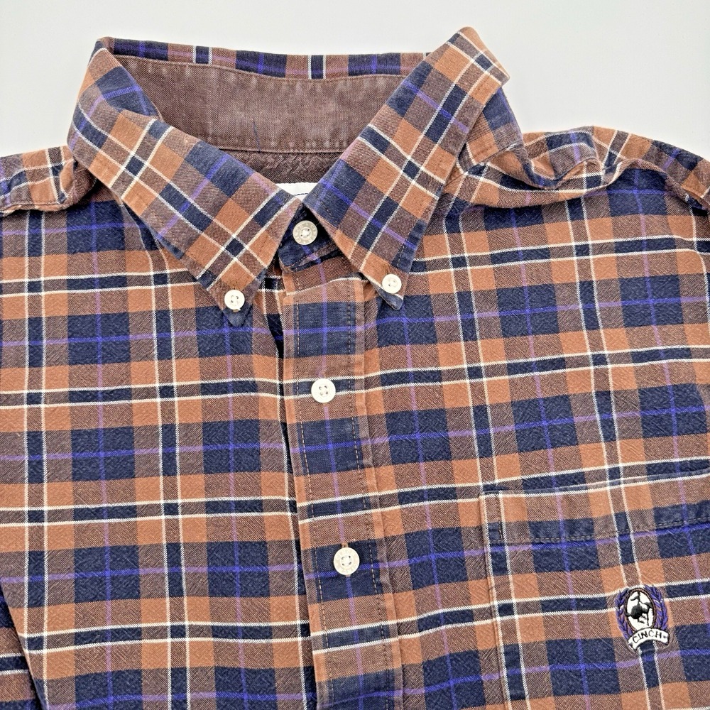 Cinch Western Men's XXL Brown Black Plaid Cotton Long Sleeve Button-Down Flannel